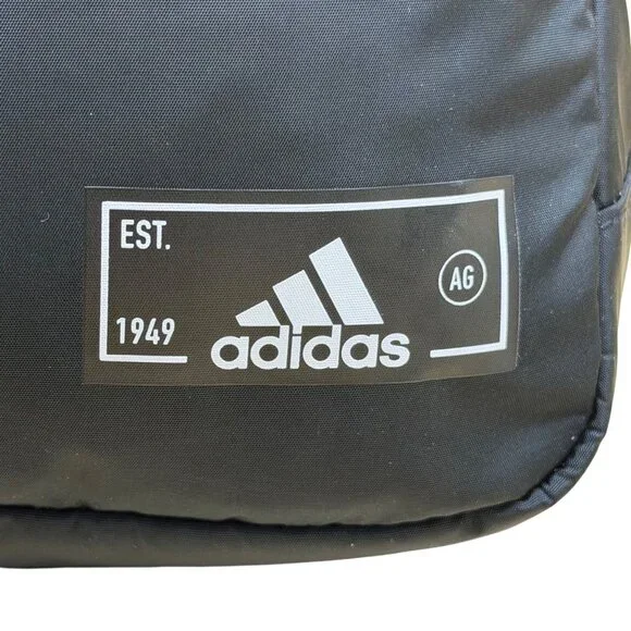 Adidas Unisex Black Nylon Multiple Zippered Adjustable Strap Sling Backpack - Picture 12 of 16